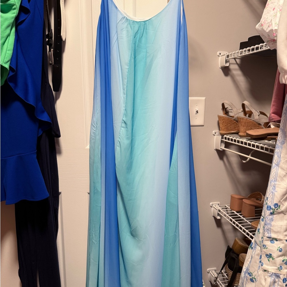 Elegant Blue Maxi Dress